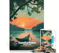 Puzzle per ragazzi da 1000 pezzi con illustrazione del Parco Nazionale di Sundarbans bordi perfetti divertente gioco di logica regalo momento accogliente e divertente decorazione natalizia da parete