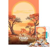 Puzzle per ragazzi da 1000 pezzi con illustrazione del Parco Nazionale Etosha Namibia Un gioco avvincente che aiuta a sviluppare la pazienza Ideale per tutta e per le coppie Un regalo perfetto per gli