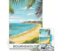 Puzzle per ragazzi da 1000 pezzi con illustrazione della spiaggia di Bournemouth, gioco rompicapo, impegnativo da completare, regalo per amici e familiari 50x75cm