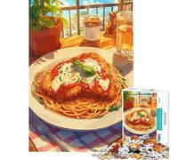 Puzzle per ragazzi da 1000 pezzi con illustrazione di pollo alla parmigiana e spaghetti Un gioco avvincente per coltivare la pazienza ideale per tutta e per le coppie Un regalo perfetto per gli