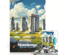 Puzzle per ragazzi da 1000 pezzi con illustrazione di Stonehenge antistress rilassante per la mente gioco stimolante unico 50x75cm