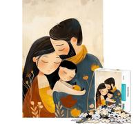 Puzzle per ragazzi da 1000 pezzi con illustrazione di un abbraccio familiare giocattolo educativo rompicapo decorazione da parete regalo di Babbo Natale segreto (dimensioni 38x26cm)