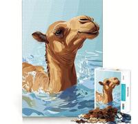 Puzzle per ragazzi da 1000 pezzi con illustrazione di un cammello che nuota nell'acqua,bordi perfetti,divertente gioco di abilità mentale,gioco tranquillo e divertente,ideale per compleanni e attività