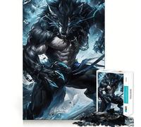 Puzzle per ragazzi da 1000 pezzi con illustrazione di un lupo mannaro nero,bordi precisi,gioco divertente che favorisce la concentrazione,momento di relax,regalo di Natale rilassante 50x75cm