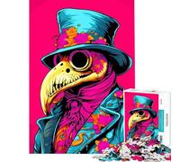 Puzzle per ragazzi da 1000 pezzi con illustrazione di un medico della peste e fiori Sfida educativa decorazione per la casa gioco educativo per ragazzi dai 14 anni in su (50x75cm)