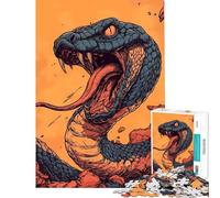 Puzzle per ragazzi da 1000 pezzi con illustrazione di un serpente furioso Puzzle per adulti giochi rilassanti regalo di compleanno difficile e stimolante (dimensioni 38x52cm)