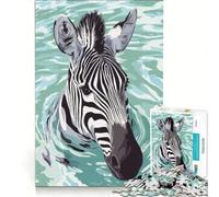Puzzle per ragazzi da 1000 pezzi con illustrazione di una zebra che nuota nell'acqua gioco impossibile decorazione per la casa collezione d'artista belle arti 38x52cm