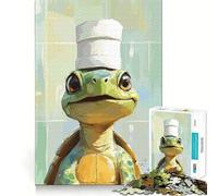 Puzzle per ragazzi da 1000 pezzi con illustrazione di uno chef e una tartaruga,gioco a incastro preciso,gioco cognitivo,giocattolo divertente e facile da usare,regalo di Natale (50x75cm)