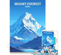 Puzzle per ragazzi da 1000 pezzi con illustrazione vettoriale del Monte Everest e del Nepal gioco antistress sfida impegnativa per rafforzare l'amore tra le coppie 50x75cm