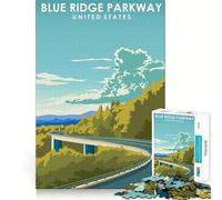 Puzzle per ragazzi da 1000 pezzi con immagine del Blue Ridge Parkway,disegno dai bordi precisi,gioco di concentrazione,regalo,gioco rilassante,immagine natalizia 50x75cm