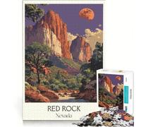 Puzzle per ragazzi da 1000 pezzi con immagine del canyon di roccia rossa, gioco rilassante, analisi e logica, per rafforzare l'amore di coppia 38x52cm