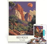 Puzzle per ragazzi da 1000 pezzi con immagine del canyon di roccia rossa, gioco rilassante, impegnativo e stimolante, ogni pezzo è unico 50x75cm