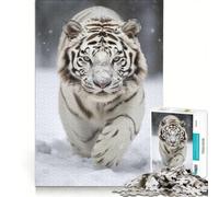 Puzzle per ragazzi da 1000 pezzi con immagine di una tigre bianca gioco impossibile sfida difficile compleanno e altre occasioni 50x75cm