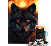 Puzzle per ragazzi da 1000 pezzi con intenso ritratto di lupo dagli occhi luminosi gioco stimolante e rompicapo ideale come regalo (dimensioni 38x26cm)