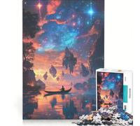 Puzzle per ragazzi da 1000 pezzi con isole galleggianti al tramonto nella galassia, gioco impossibile, divertente antistress, ideale come regalo 38x52cm