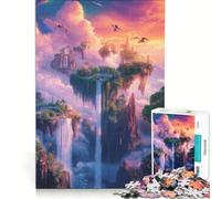 Puzzle per ragazzi da 1000 pezzi con isole galleggianti e cascate, gioco impossibile, divertente antistress, ideale come regalo 38x52cm