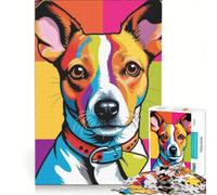 Puzzle per ragazzi da 1000 pezzi con Jack Russell Terrier, giochi rilassanti, sfida impegnativa, collezione d'artista, belle arti 50x75cm