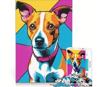 Puzzle per ragazzi da 1000 pezzi con Jack Russell Terrier, gioco interattivo, attività divertenti da fare a casa, collezione d'artista, belle arti 38x52cm