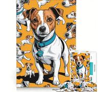 Puzzle per ragazzi da 1000 pezzi con Jack Russell Terrier, gioco interattivo, attività divertenti da fare a casa, collezione d'artista, belle arti 50x75cm
