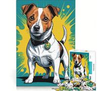 Puzzle per ragazzi da 1000 pezzi con Jack Russell Terrier, gioco interattivo, attività divertenti da fare a casa, collezione d'artista, belle arti 38x26cm
