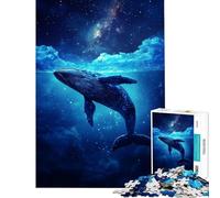 Puzzle per ragazzi da 1000 pezzi con la balena nel cosmo Puzzle per adulti antistress divertenti e stimolanti per l'interazione genitore-figlio (dimensioni 50x75cm)