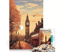 Puzzle per ragazzi da 1000 pezzi con la città di Londra Regno Unito gioco impossibile divertente antistress ideale come regalo 38x26cm