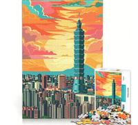 Puzzle per ragazzi da 1000 pezzi con la città di Taipei Taiwan Un gioco rompicapo divertente e spiritoso compleanni e Natale 38x26cm