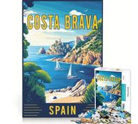 Puzzle per ragazzi da 1000 pezzi con la Costa Brava in Spagna, gioco impossibile, divertente antistress, ideale come regalo 50x75cm
