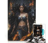 Puzzle per ragazzi da 1000 pezzi con la dea Ecate e il lupo gioco educativo decorazione perfetta idea regalo con Babbo Natale 38x26cm