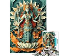 Puzzle per ragazzi da 1000 pezzi con la dea indù Kali Puzzle fai-da-te per ragazzi analisi e logica difficile e stimolante (dimensioni 38x26cm)