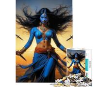 Puzzle per ragazzi da 1000 pezzi con la dea Kali ideale per stimolare la mente ideale come gioco antistress per ragazzi dai 14 anni in su (38x52cm)