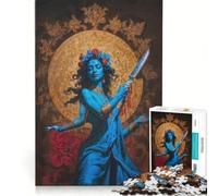 Puzzle per ragazzi da 1000 pezzi con la divina dea Kali e il coltello Giochi educativi per migliorare la memoria Regalo di compleanno 38x26cm