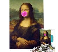 Puzzle per ragazzi da 1000 pezzi con la Gioconda e la Gomma da Masticare Un gioco pratico divertente e umoristico ideale come regalo antistress (dimensioni 38x52cm)