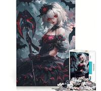 Puzzle per ragazzi da 1000 pezzi con la Morte in versione anime, ragazza, giochi rilassanti, attività divertenti da fare a casa, gioco dal design accattivante 38x26cm