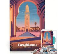 Puzzle per ragazzi da 1000 pezzi con la Moschea di Casablanca, giocattolo educativo, per divertimento in famiglia, per rafforzare l'amore tra le coppie 50x75cm