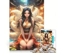 Puzzle per ragazzi da 1000 pezzi con la ragazza volpe Kyubi dell'anime, gioco rilassante, analisi e logica, per migliorare l'amore tra le coppie 50x75cm