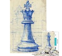 Puzzle per ragazzi da 1000 pezzi con la regina degli scacchi schema per adulti puzzle per famiglie difficile compleanno e Natale (dimensioni 38x26cm)