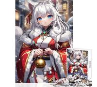 Puzzle per ragazzi da 1000 pezzi con la sacerdotessa volpe delle nevi giochi rilassanti per tutta la famiglia giocattoli decorativi per la casa ideale come regalo per tutta la famiglia (38x52cm)
