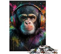 Puzzle per ragazzi da 1000 pezzi con la scimmia che batte il ritmo Puzzle antistress per ragazzi stimolante e divertente da completare gioco educativo (75x50cm/1000 pezzi)