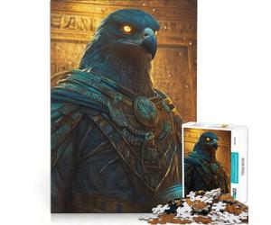 Puzzle per ragazzi da 1000 pezzi con la statua del dio falco Horus, gioco impossibile, regalo di compleanno, compleanno e altre occasioni 38x26cm