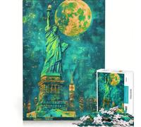 Puzzle per ragazzi da 1000 pezzi con la Statua della Libertà americana giocattolo educativo migliora la memoria con poster abbinato e foglio di curiosità 38x26cm