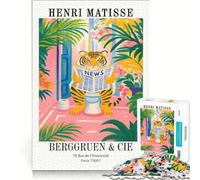 Puzzle per ragazzi da 1000 pezzi con la tigre di Henri Matisse che legge il giornale gioco per famiglie attività divertenti da fare a casa regalo di compleanno regalo di viaggio 38x26cm