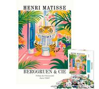 Puzzle per ragazzi da 1000 pezzi con la tigre di Henri Matisse che legge le notizie Attività divertenti da fare in casa Decorazione artistica per la casa Giochi educativi Adatto a persone dai 14 anni