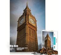 Puzzle per ragazzi da 1000 pezzi con la Torre dell'Orologio Big Ben,pezzi ben rifiniti,gioco intelligente,regalo,gioco per il tempo libero,scena natalizia (50x75cm)
