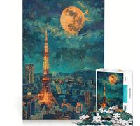 Puzzle per ragazzi da 1000 pezzi con la Torre di Tokyo e un dipinto del Giappone antistress rilassante e stimolante per la mente compleanni e occasioni speciali 38x52cm