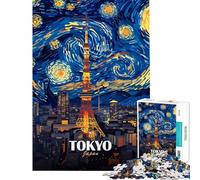 Puzzle per ragazzi da 1000 pezzi con la Torre di Tokyo in una notte stellata un gioco rompicapo per adulti che stimola la mente l'analisi e la logica un regalo perfetto per amici e familiari (50x75cm)