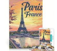 Puzzle per ragazzi da 1000 pezzi con la Torre Eiffel di Parigi, Francia, giochi per famiglie, assemblaggio di figure, per rafforzare l'amore tra le coppie 38x26cm