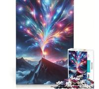 Puzzle per ragazzi da 1000 pezzi con la vetta della montagna illuminata dalle stelle antistress rilassante e stimolante per la mente gioco unico e stimolante 38x26cm