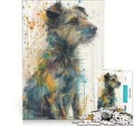 Puzzle per ragazzi da 1000 pezzi con la vivace musa canina gioco impossibile decorazione per la casa collezione d'artista belle arti 38x26cm