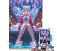 Puzzle per ragazzi da 1000 pezzi con la volpe a nove code al chiaro di luna gioco rilassante decorazione da parete regalo per amici e familiari 38x52cm